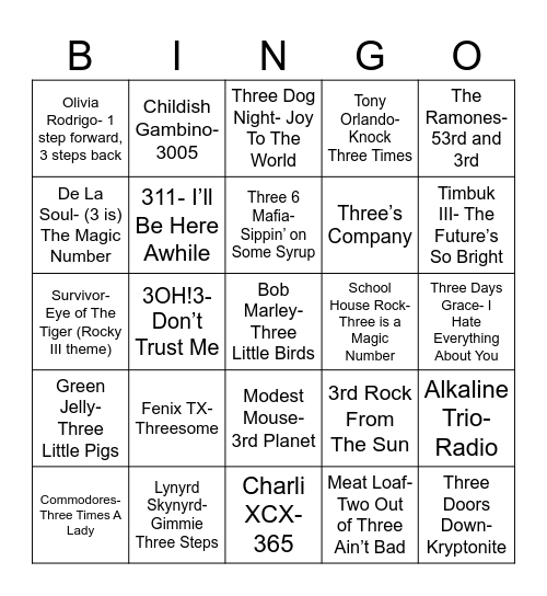 Radio Bingo 3 Bingo Card