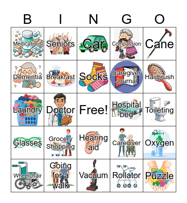 Caregiver Bingo Card
