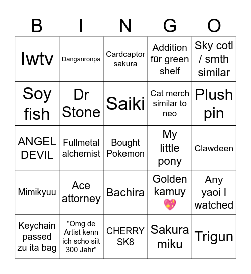 Zurich popcon 26 Bingo Card