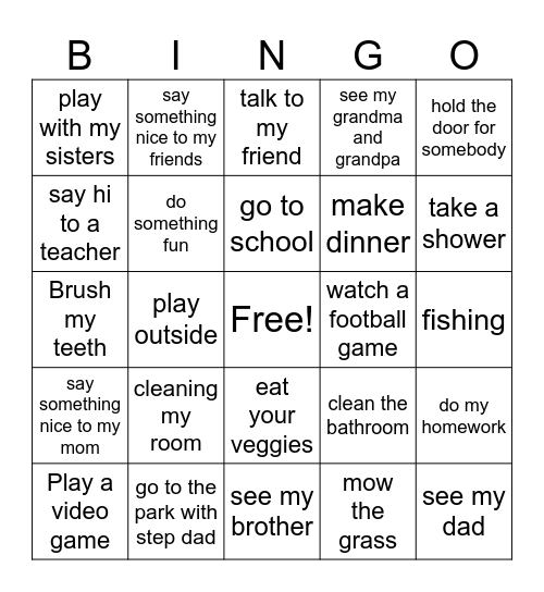 Bentley Bingo Card