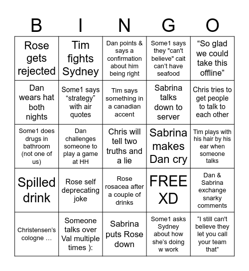 haitm izzy go bingooo Bingo Card