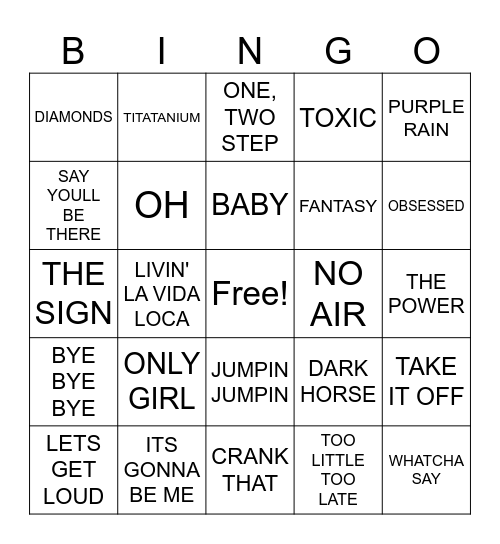 singo Bingo Card