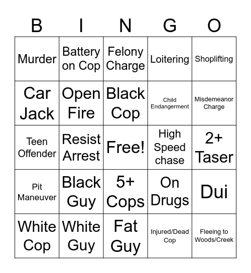 Law Bingo Card