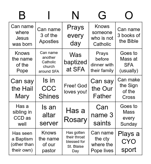 Find someone who... Bingo Card