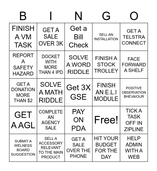 BATTLE BINGO Card