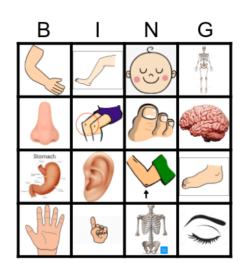 Body Bingo Card