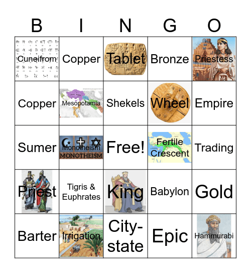 Mesopotamia Q1 Bingo Card Bingo Card