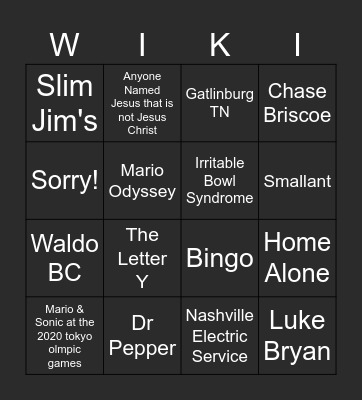 Wikipedia Bingo Card