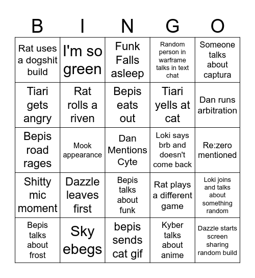 Beyond the relay bingo Card