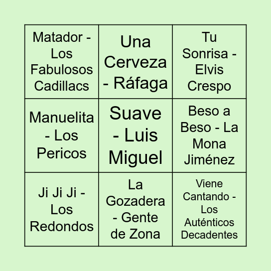 Los 40 de Silvi Bingo Card