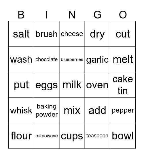 Food Tech Bingo Card
