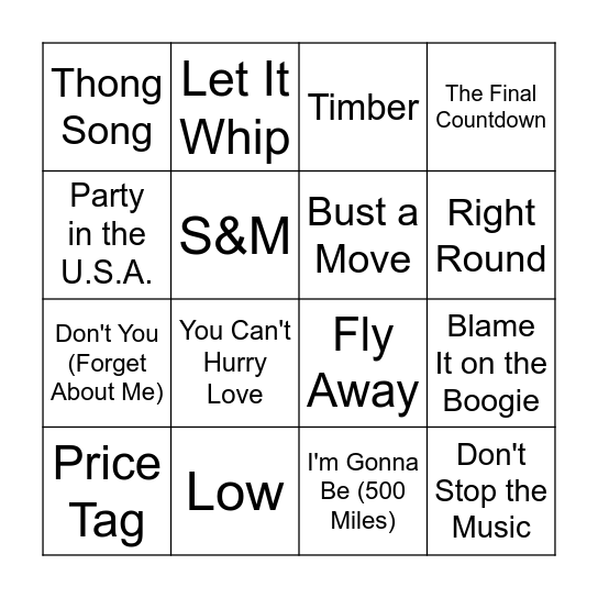 Pitch Perfect 1, 2, & 3 Bingo Card