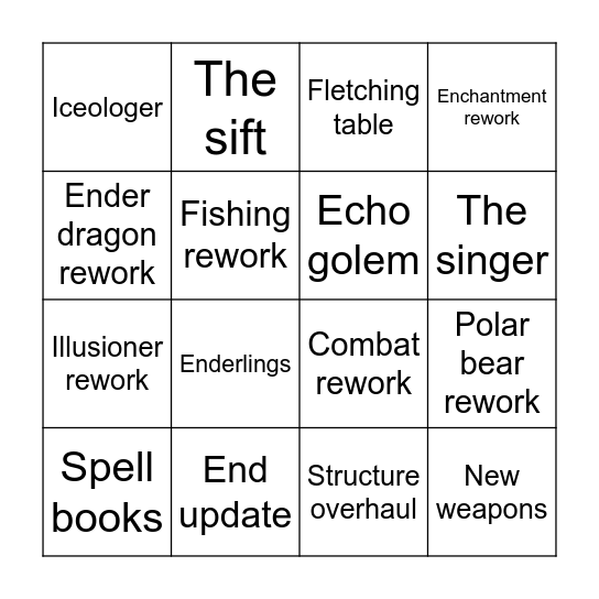 Minecrap live update reveal Bingo Card