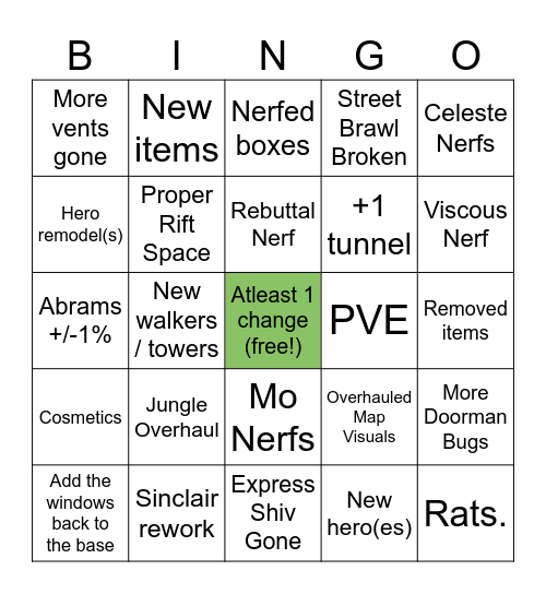 Update Bingo Card