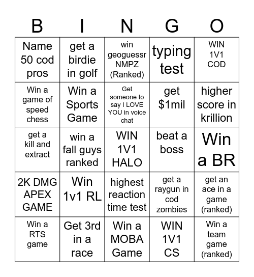 PONYTAIL EUBANKS VS THE NUB BINGO Card