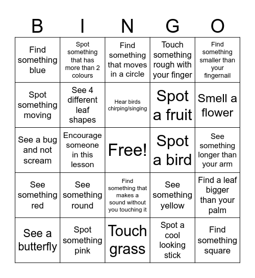 Bingo @ Eco Hub Bingo Card