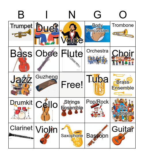 Music Listening Bingo Card