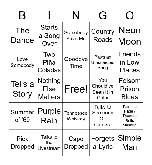 Storm Caser Bingo Card