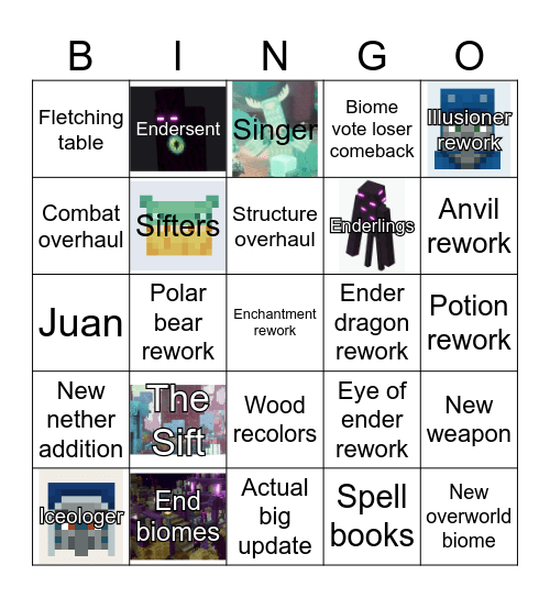 Minecrap live new "drop" Bingo Card