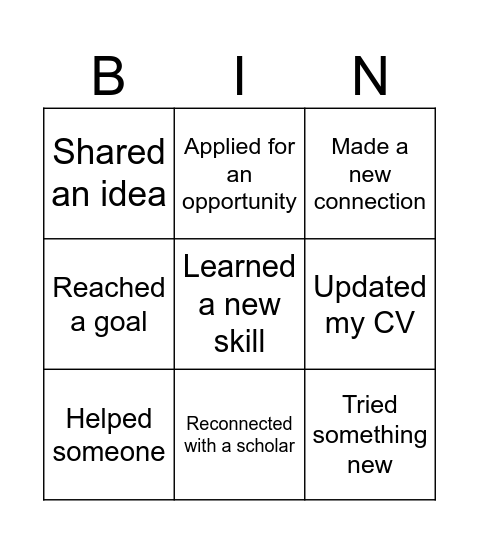 MO Bingo: Beyond Bootcamp Bingo Card