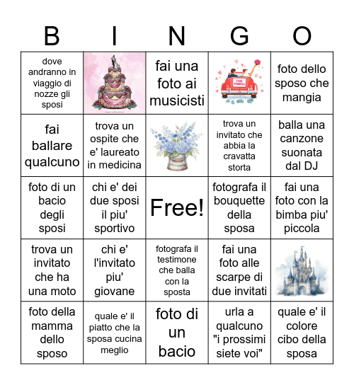 WEDDING SARA & DAVIDE Bingo Card