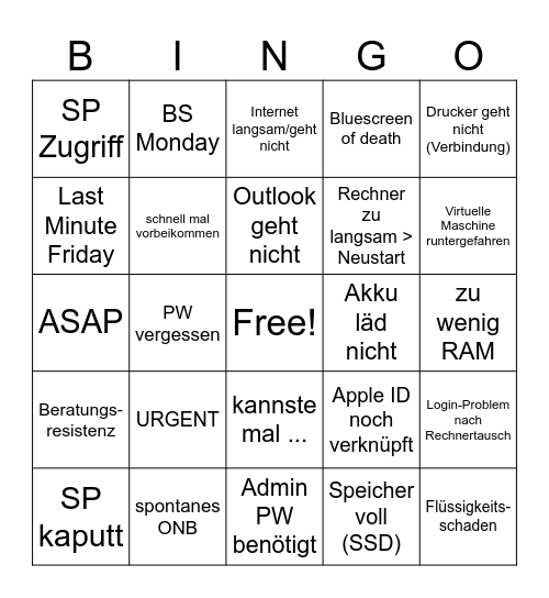 Kundenbingo Card