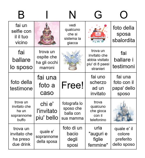 WEDDING SARA & DAVIDE Bingo Card