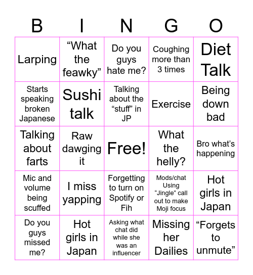Moji Bingo Card! Bingo Card