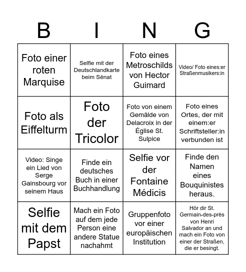 Habemus Papam Bingo Card