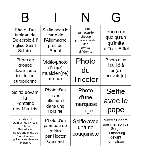 Habemus Papam Bingo Card