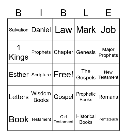 Bible Bingo Card