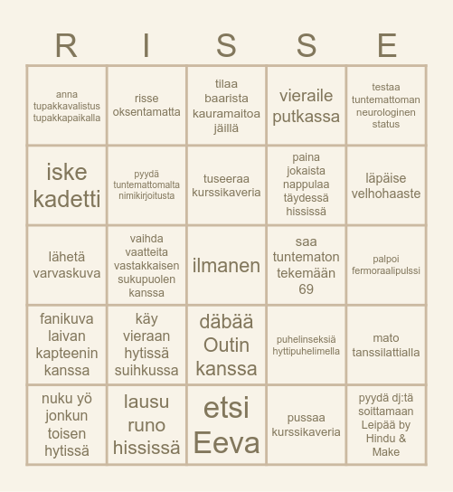 ELÄINTARHA Bingo Card