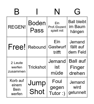 Basketball Bingo Card