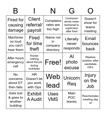 AM Bingo - October Bingo Card