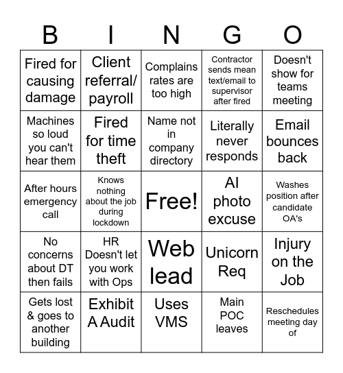 AM Bingo - October Bingo Card