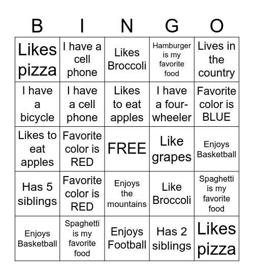 BACK TO SCHOOL BINGO Card