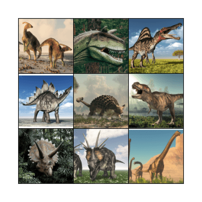 Dinosaur Bingo Card