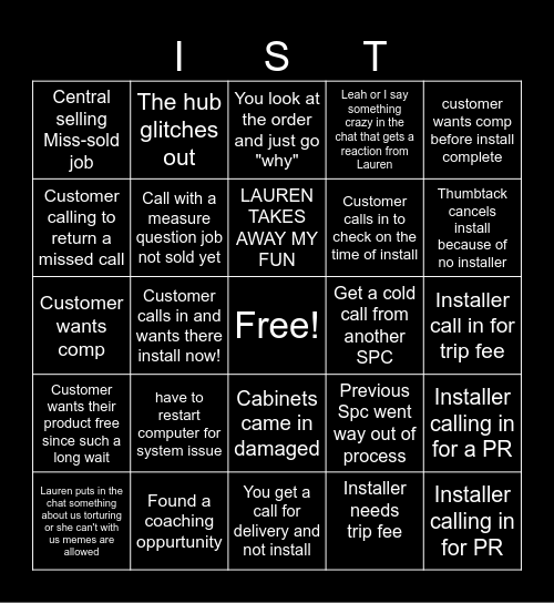 IST BINGO Card