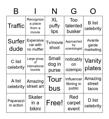 LA CLICHE bingo Card