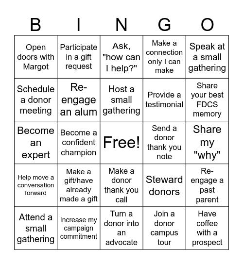 FCDS Trustees BINGO Card
