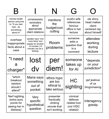 Conference Bingo! Bingo Card