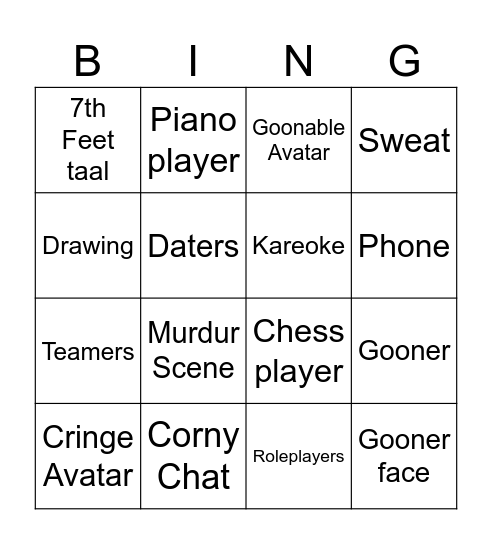 Gakuran Bingo Card