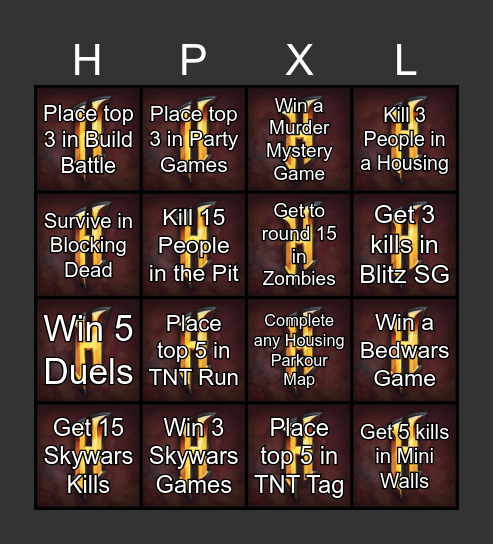 Hypixel BINGO Card