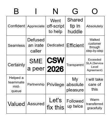 THE EXTRA MILE Bingo Card