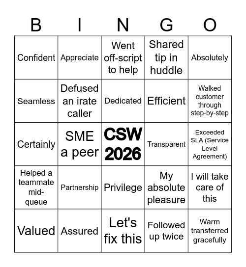 THE EXTRA MILE Bingo Card