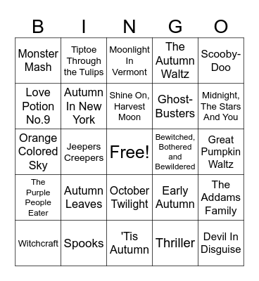 Halloween Bingo Card