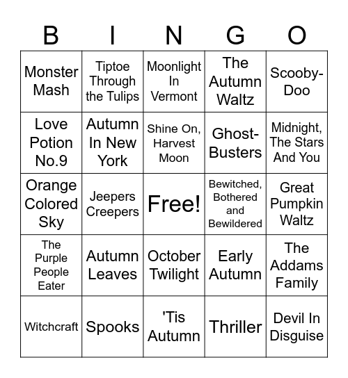 Halloween Bingo Card