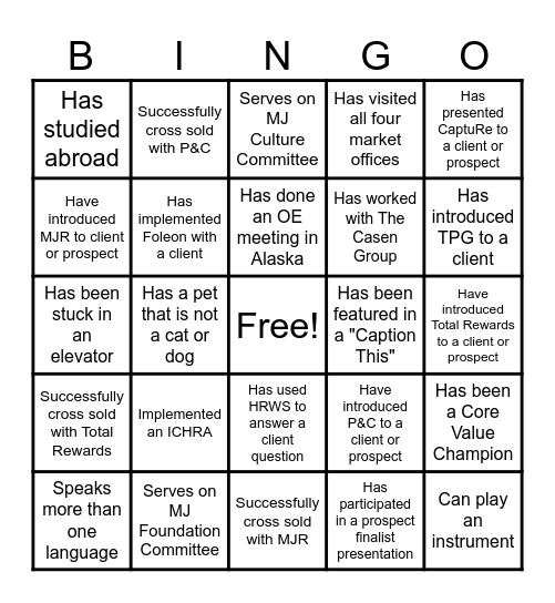Strategy Bootcamp Bingo Card