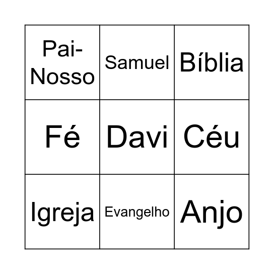 BINGO DA CATEQUESE Bingo Card