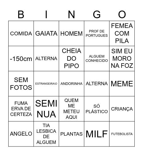 TINDER MEMO AH BOI Bingo Card